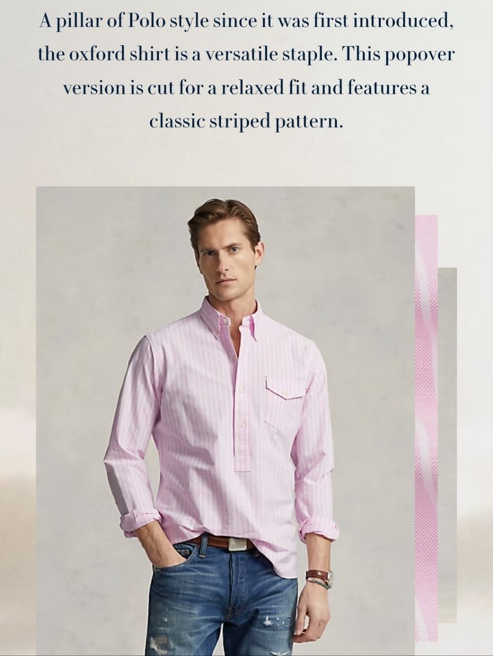 Polo Ralph Lauren Classic Striped Shirt, Men's Large Pink